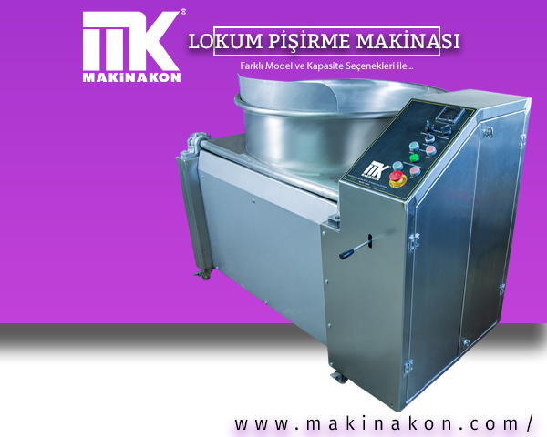 Elektrikli lokum pişirme kazanı hakkında kapsamlı bilgi içeren makale için hazırlanmış görsel. MakinaKon