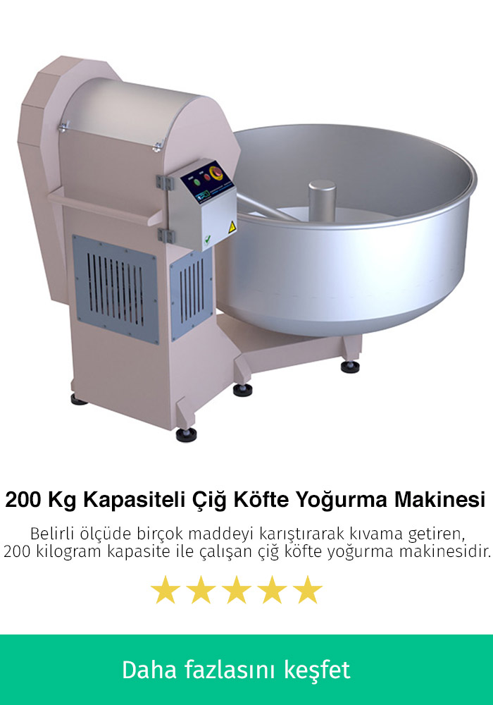 200 Kilogram Kapasiteli Çiğ Köfte Karma Makinesi