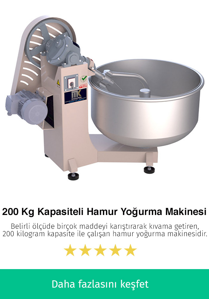 200 Kilogram Kapasiteli Hamur Karma Makinesi