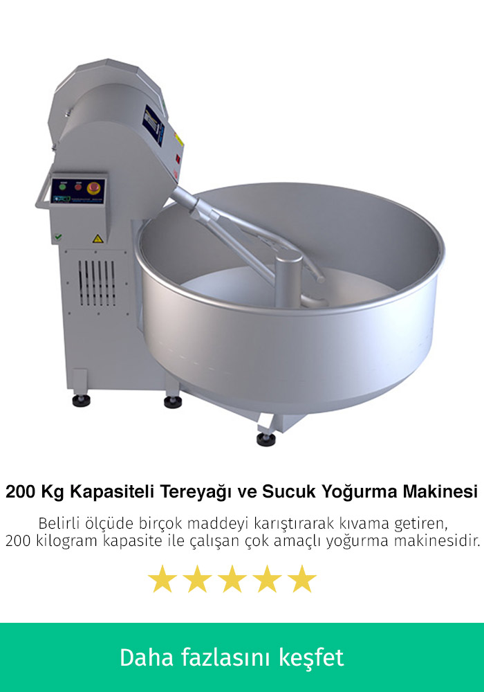 200 Kilogram Kapasiteli Tereyağı ve Sucuk Yapma Makinesi