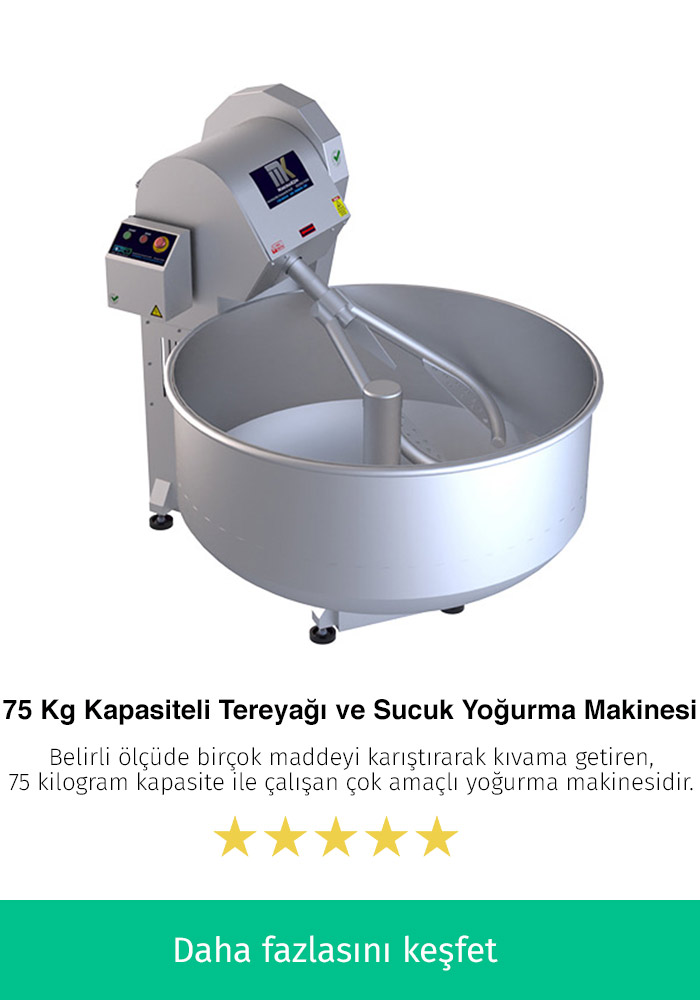 75 Kilogram Kapasiteli Tereyağı ve Sucuk Makinesi